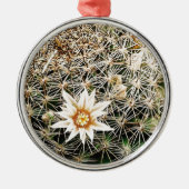 Bloemen op een Cactus Metalen Ornament (Voorkant)