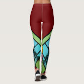 Bloemen op een canvas leggings (Achterkant)