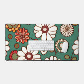  Bloemen op een groene achtergrond Bureaumat (Keyboard & Muis)