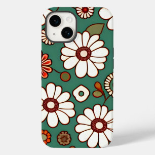 Bloemen op een groene achtergrond Case-Mate iPhone 14 Hoesje