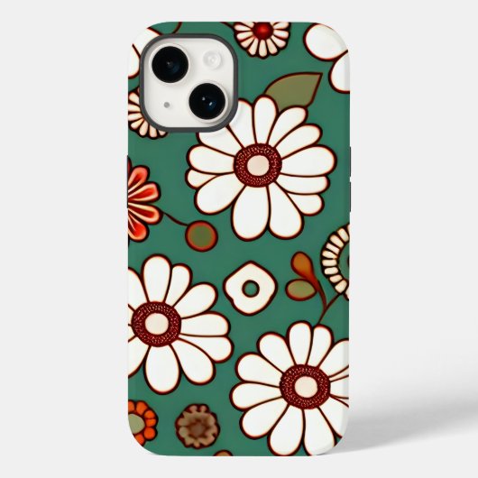  Bloemen op een groene achtergrond Case-Mate iPhone Case (Achterkant)