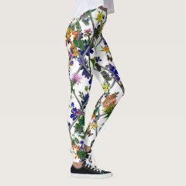 Bloemen op een hek leggings