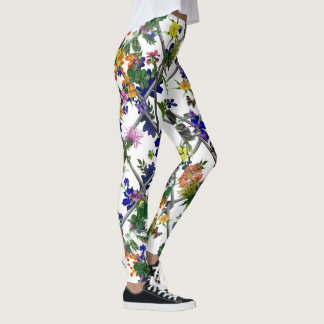 Bloemen op een hek leggings