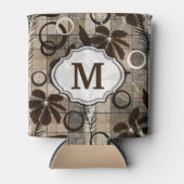 Bloemen op een ingecheckte achtergrond in een bijt blikjeskoeler (Voorkant)