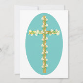 Bloemen op een kruis uitnodiging (Voorkant)