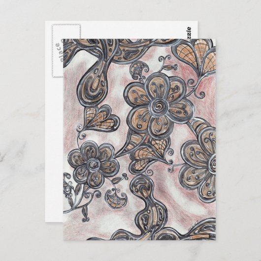 Bloemen op het briefkaart van Mars (Voorkant / Achterkant)