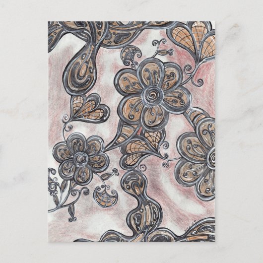 Bloemen op het briefkaart van Mars (Voorkant)