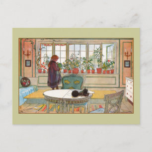 Bloemen op het ramen door Carl Larsson Briefkaart