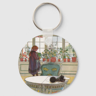 Bloemen op het ramen door Carl Larsson Sleutelhanger