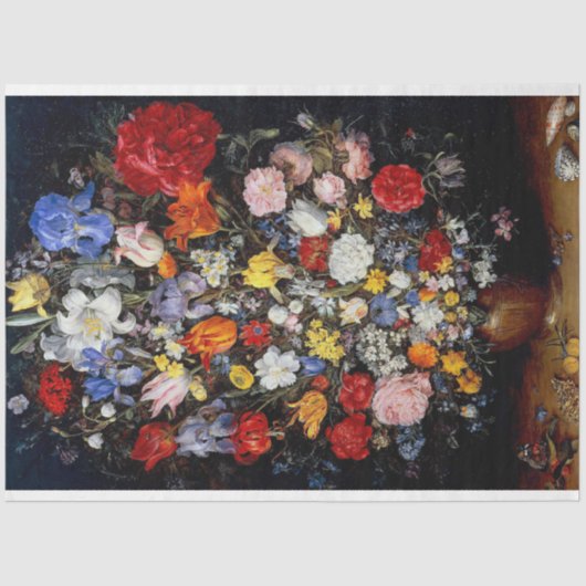 Bloemen op het Woodenschip Jan Brueghel de Ouder Tissuepapier (Voorkant)