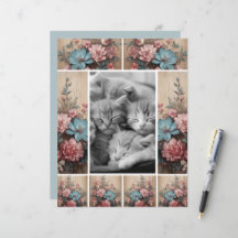 Bloemen op hout Journaling Spots Kaart Decor