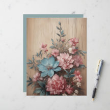 Bloemen op hout Journaling Spots Kaart Decor