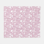 Bloemen op net 01.bx4 Roze BG Fleece Deken (Voorkant (Horizontaal))