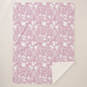 Bloemen op net 01.bx4 Roze BG Sherpa Deken