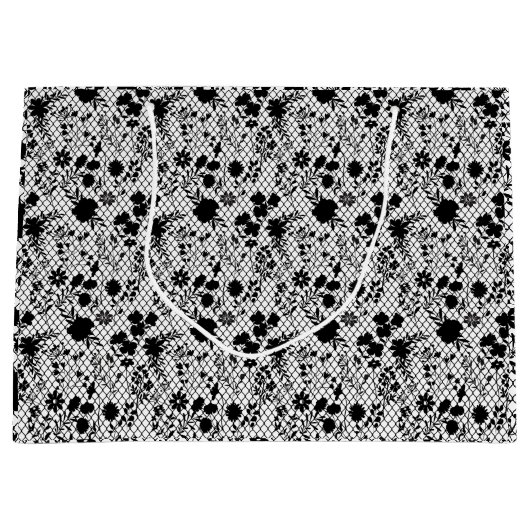 Bloemen op net 01.wx4 Witte BG Groot Cadeauzakje (Voorkant)