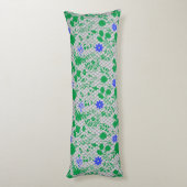 Bloemen op net groen.01.b FNG01A.LGrey BG Lichaamskussen (Achterkant (Verticaal))