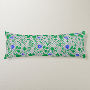 Bloemen op net groen.01.b FNG01A.LGrey BG Lichaamskussen