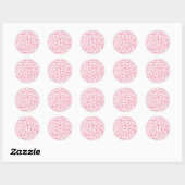 Bloemen op roze ronde sticker (Vel)