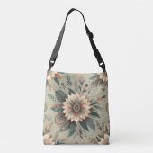 Bloemen op Sage Crossbody Tas (Achterkant)