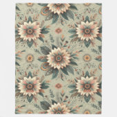 Bloemen op Sage Fleece Deken (Voorkant)