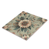 Bloemen op Sage Tegeltje (Zijkant)