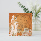 Bloemen op Sinaasappel eenmaal op een Time Weddens Kaart (Staand voorkant)