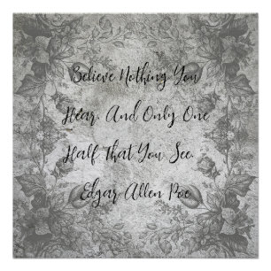  bloemen op steen Edgar Allen Poe Perfect Poster