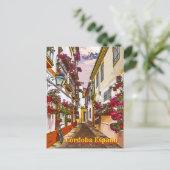 Bloemen op straat. Cordoba, Andalusië, Spanje. Briefkaart (Staand voorkant)