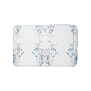 Bloemen op wijnstokken blauw badmat