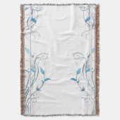 Bloemen op wijnstokken blauw deken (Voorkant Verticaal)