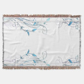 Bloemen op wijnstokken blauw deken (Voorkant)