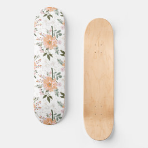 bloemen op witte achtergrond skateboard