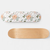 bloemen op witte achtergrond skateboard (Horizontaal)