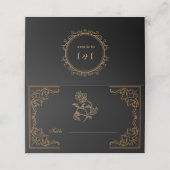  Bloemen op Zwart Bruiloft decor (Buitenkant ongevouwen)