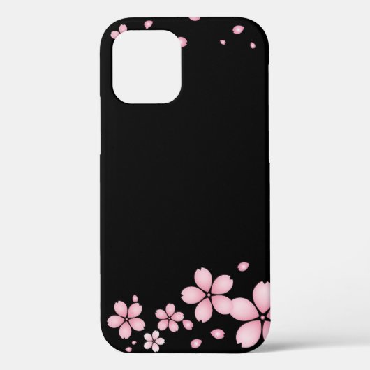 Bloemen op zwarte achtergrond Case-Mate iPhone case (Achterkant)