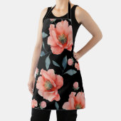 bloemen op zwarte Trivet Schort (Insitu)