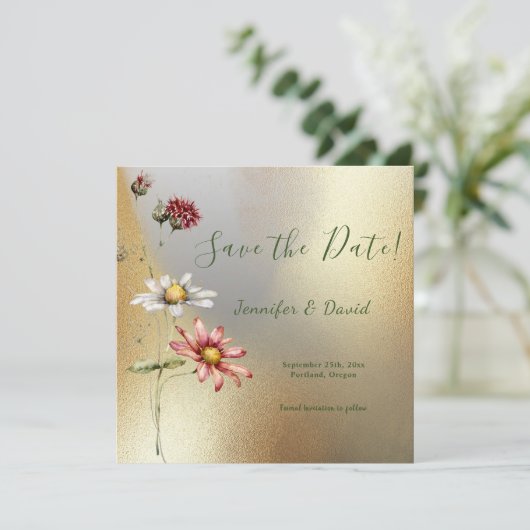  Bloemen Opslaan van de Datum Aankondiging (Staand voorkant)