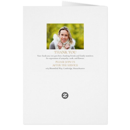 Bloemen-ordetrooster-herdenkingsprogramma (Achterkant)