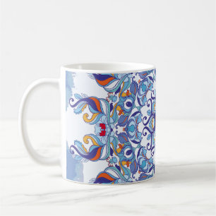 Bloemen ornament, artistiek ontwerp. koffiemok