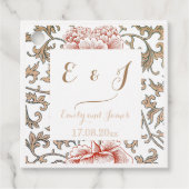 Bloemen Ornament Bruiloft Bedankjes Labels (Voorkant)