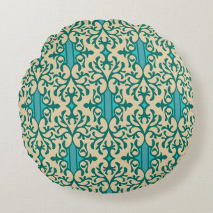 Bloemen Ornament: Modieus Modern Naadloos Rond Kussen