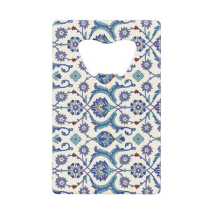 Bloemen Ornament: Traditioneel Arabisch patroon. Kredietkaart Flessenopener