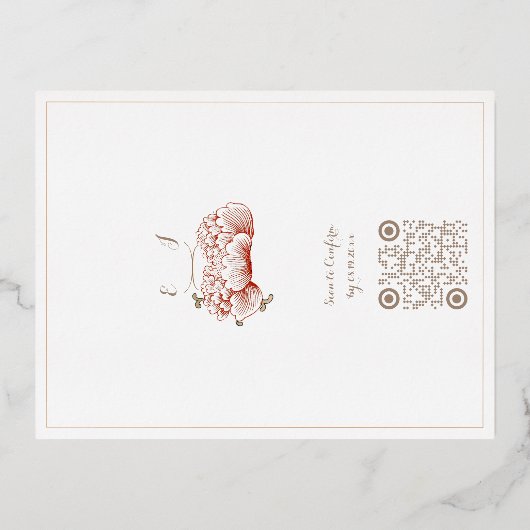 Bloemen Ornament van Owen Jones Classic Folie Uitnodiging Briefkaart (Achterkant)