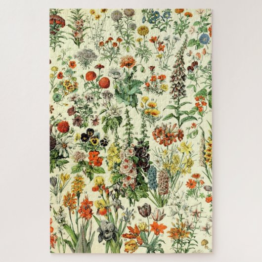 bloemen oude illustratie kunst legpuzzel (Verticaal)
