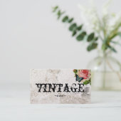 Bloemen over Verdrukte Tekst Visitekaartje (Staand voorkant)