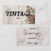  Bloemen over Verdrukte Tekst Visitekaartje (Voorkant / Achterkant)