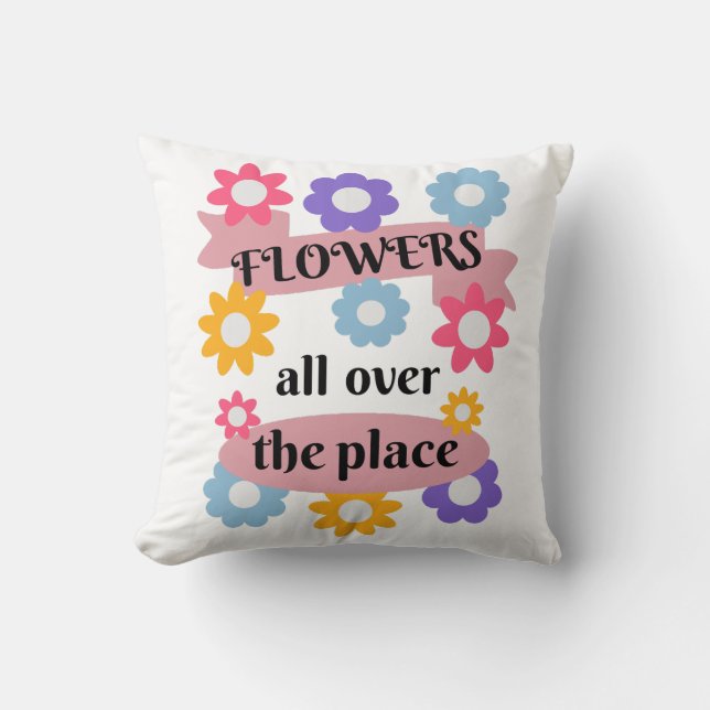Bloemen overal kussen (Voorkant)
