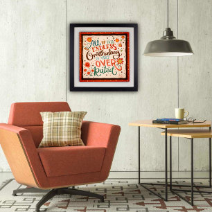  Bloemen Overthinking Retro Inspirerend Quote Poster