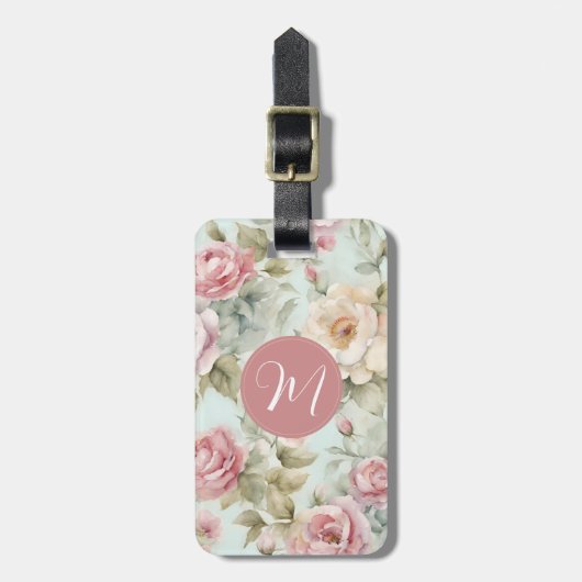  Bloemen Paarse Bagagelabel (Voorkant verticaal)