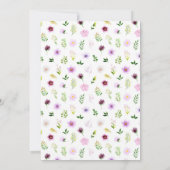 Bloemen paarse bloemen met gebladerte bruiloft save the date (Achterkant)